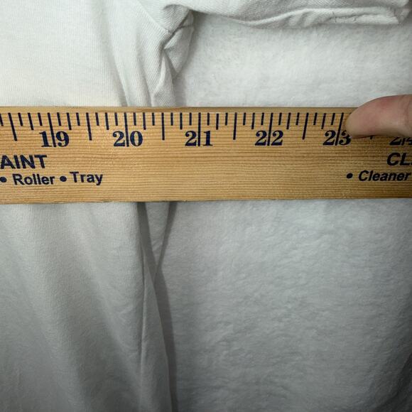 DENIM & FLOWER•Ricky Singh Sz Large White Tee w/Red Vintage-like Christmas Toast - Picture 7 of 7